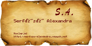 Serfőző Alexandra névjegykártya